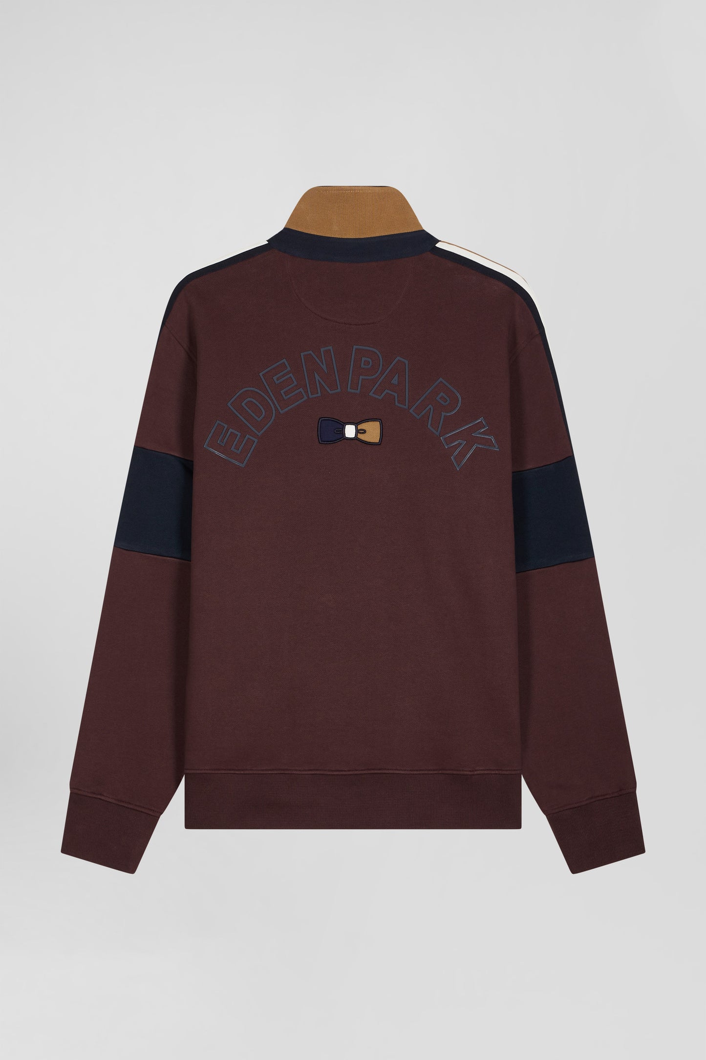 Sweatshirt col maillot en coton bordeaux coupe Relaxed