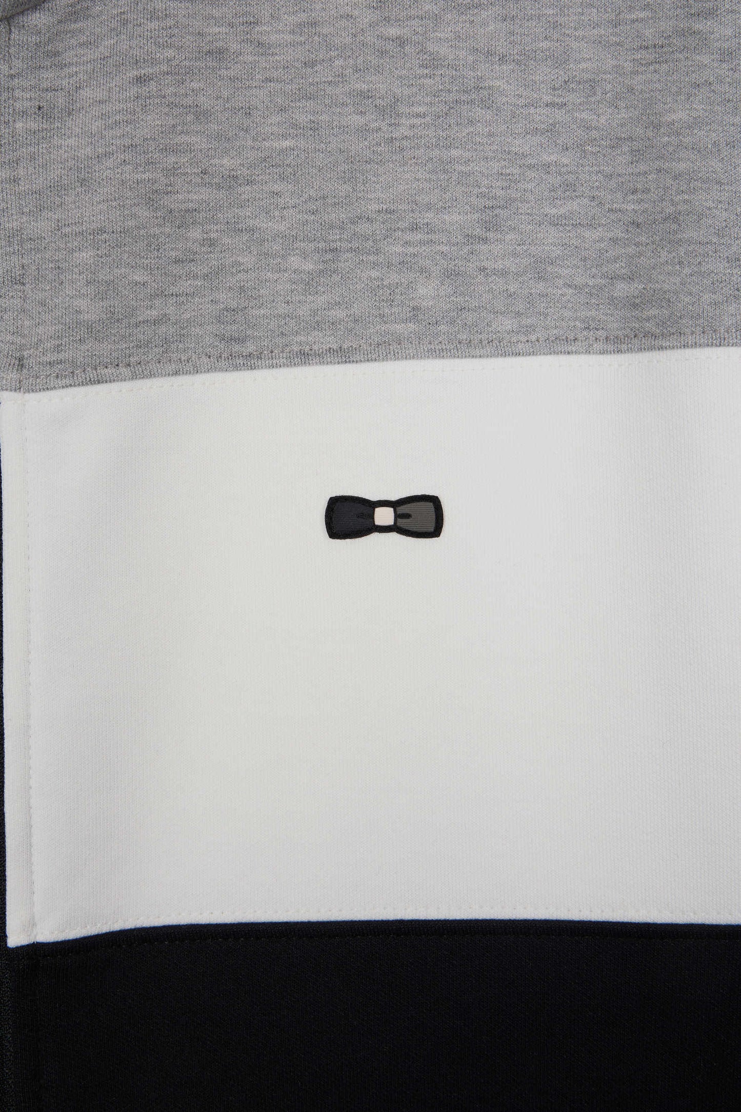 Regular black colorblock zipped cotton blend sweatshirt