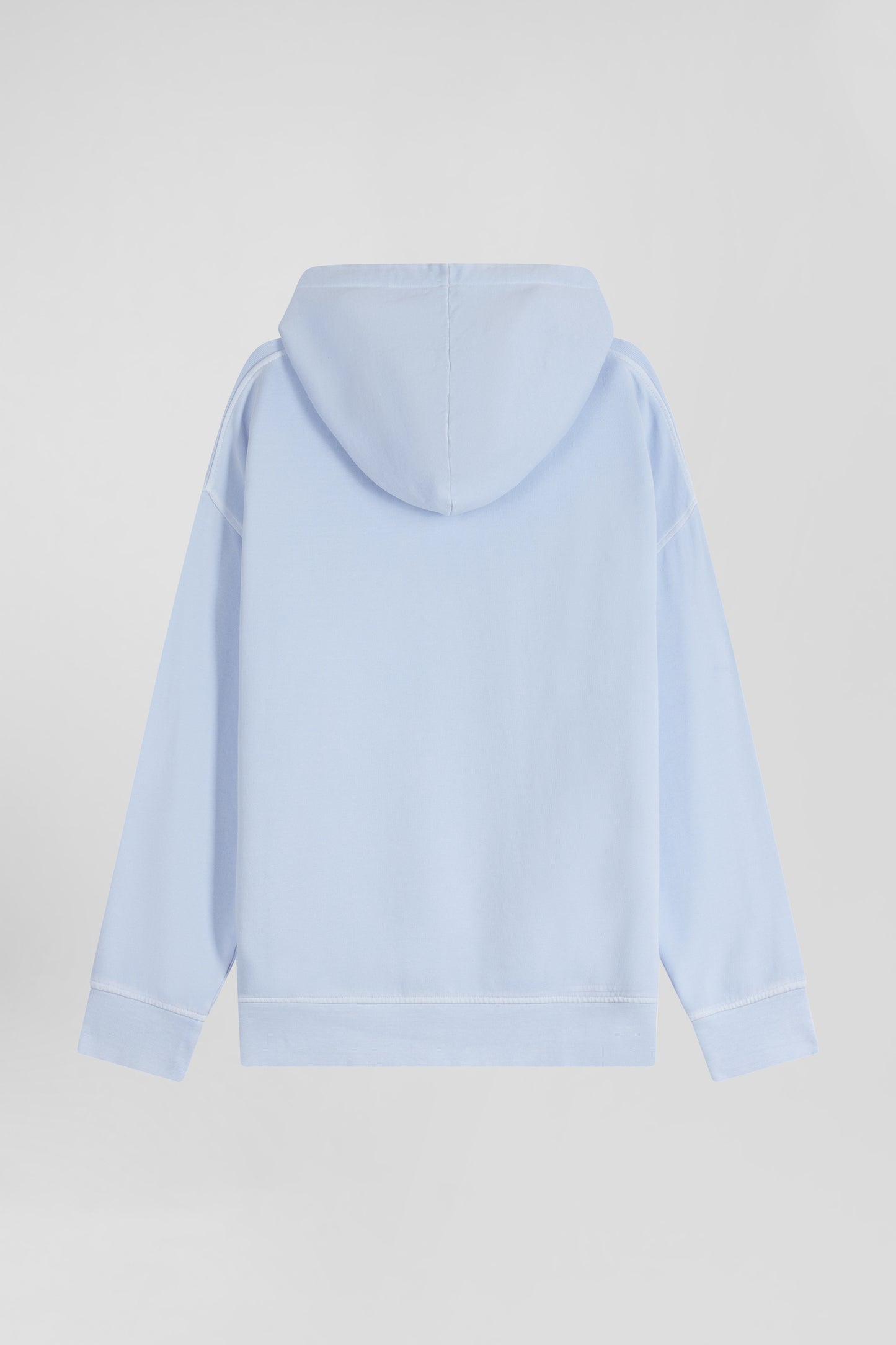 Oversize sky blue unisex dyed cotton fleece hoodie