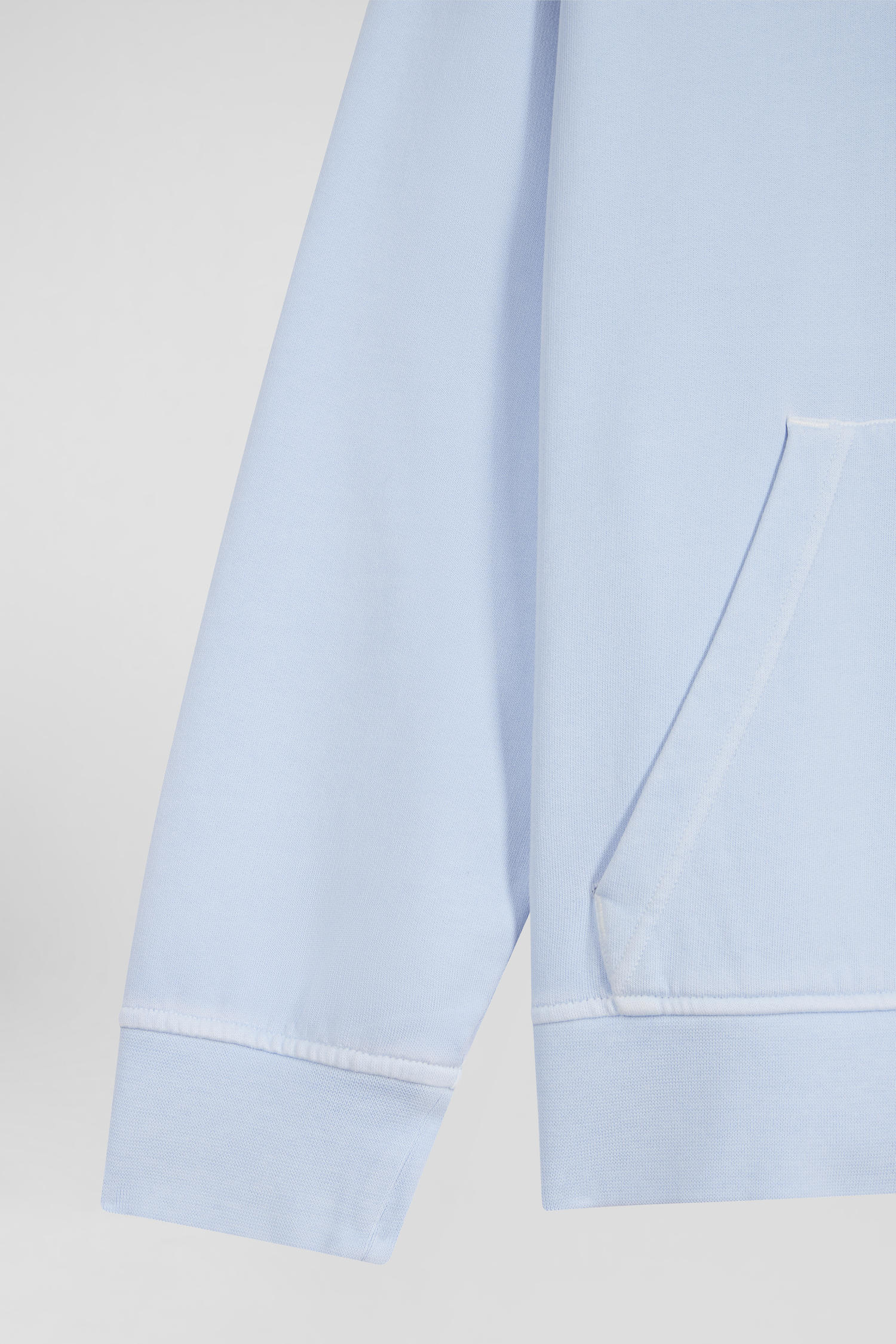 Oversize sky blue unisex dyed cotton fleece hoodie