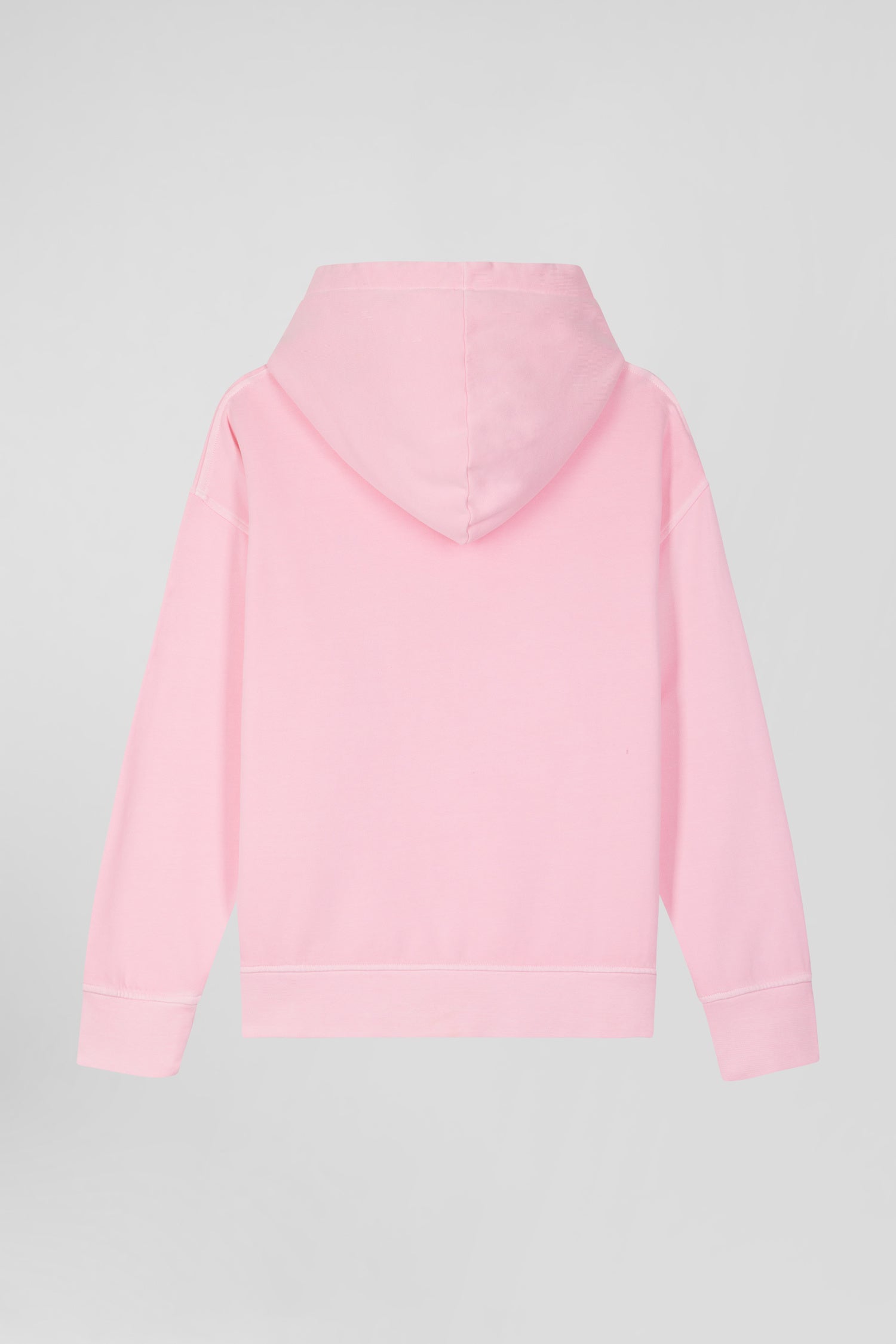 Sweatshirt à capuche unisexe en molleton coton rose surteint coupe Oversized