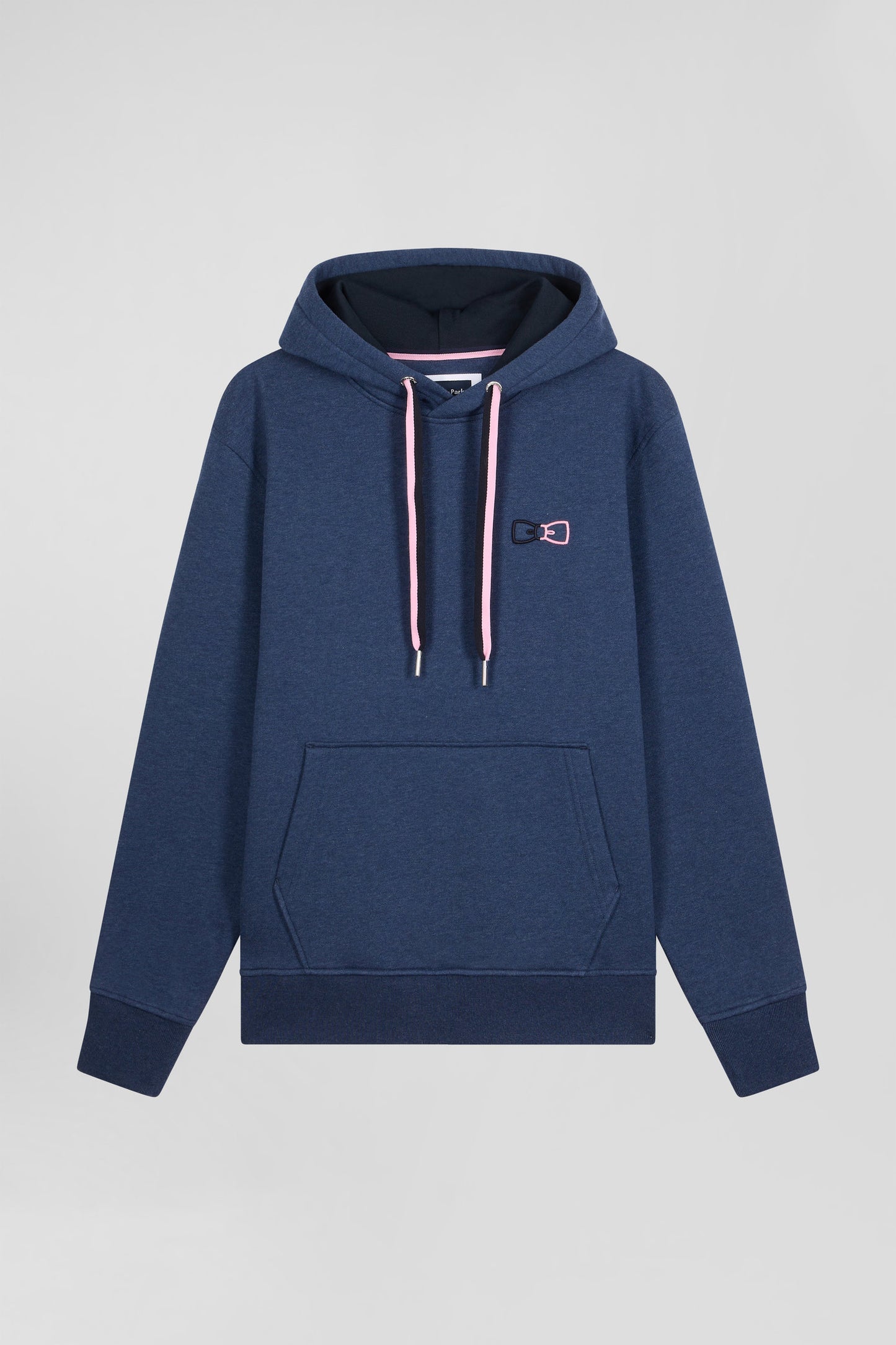 Relaxed navy blue cotton hoodie