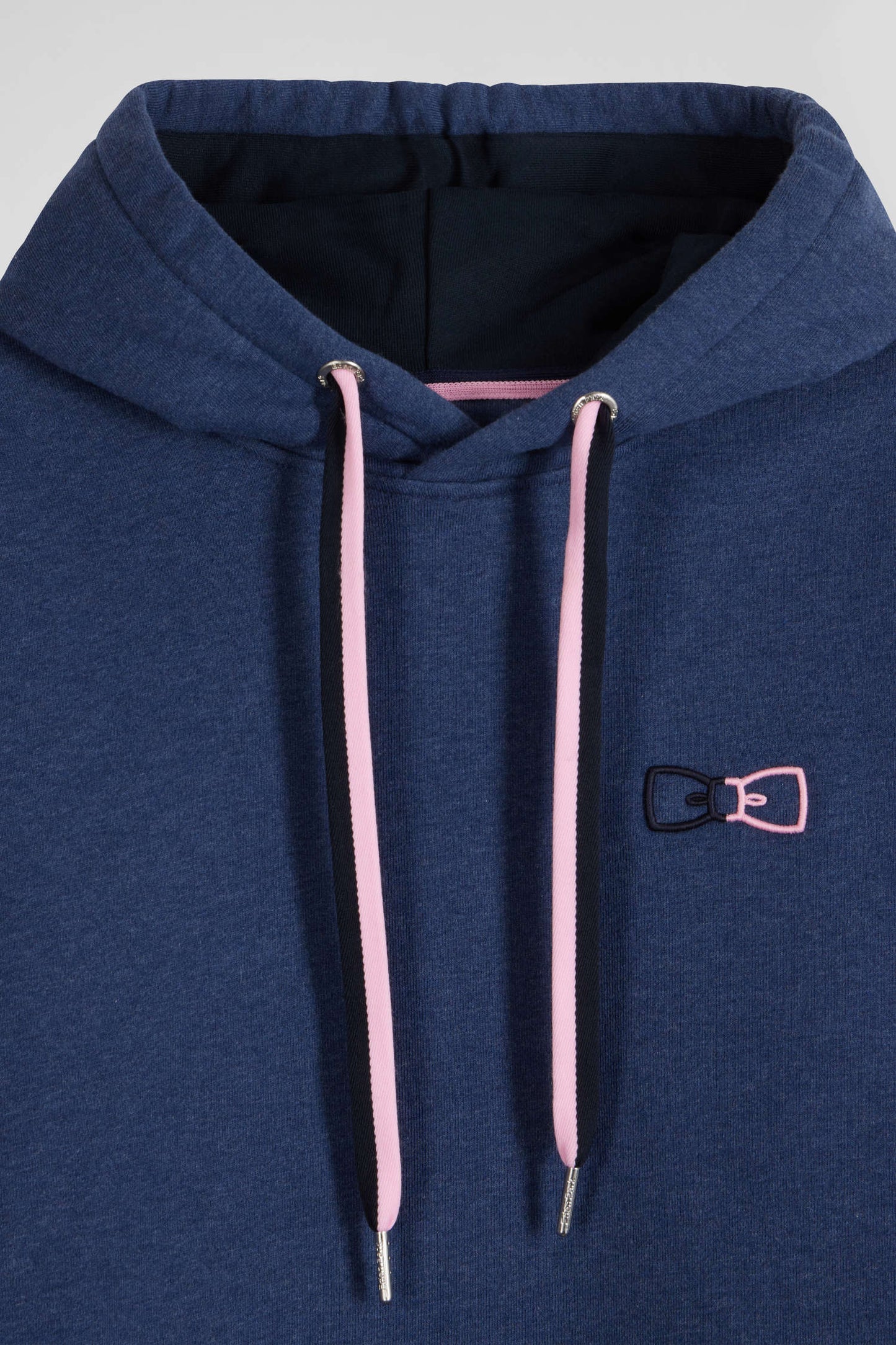 Relaxed navy blue cotton hoodie