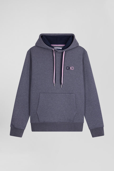 Relaxed grey cotton hoodie - Image 2