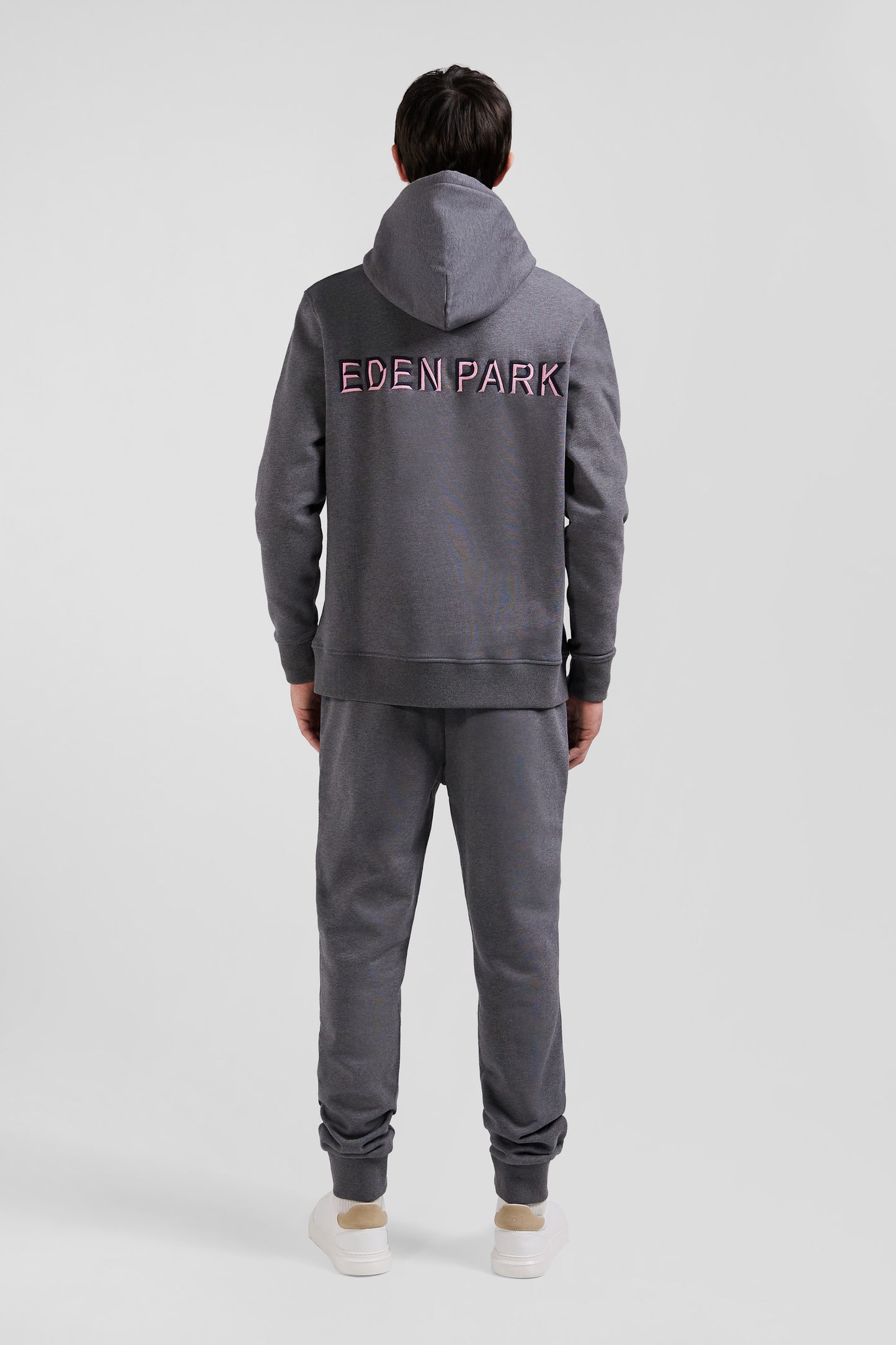 Relaxed grey cotton hoodie