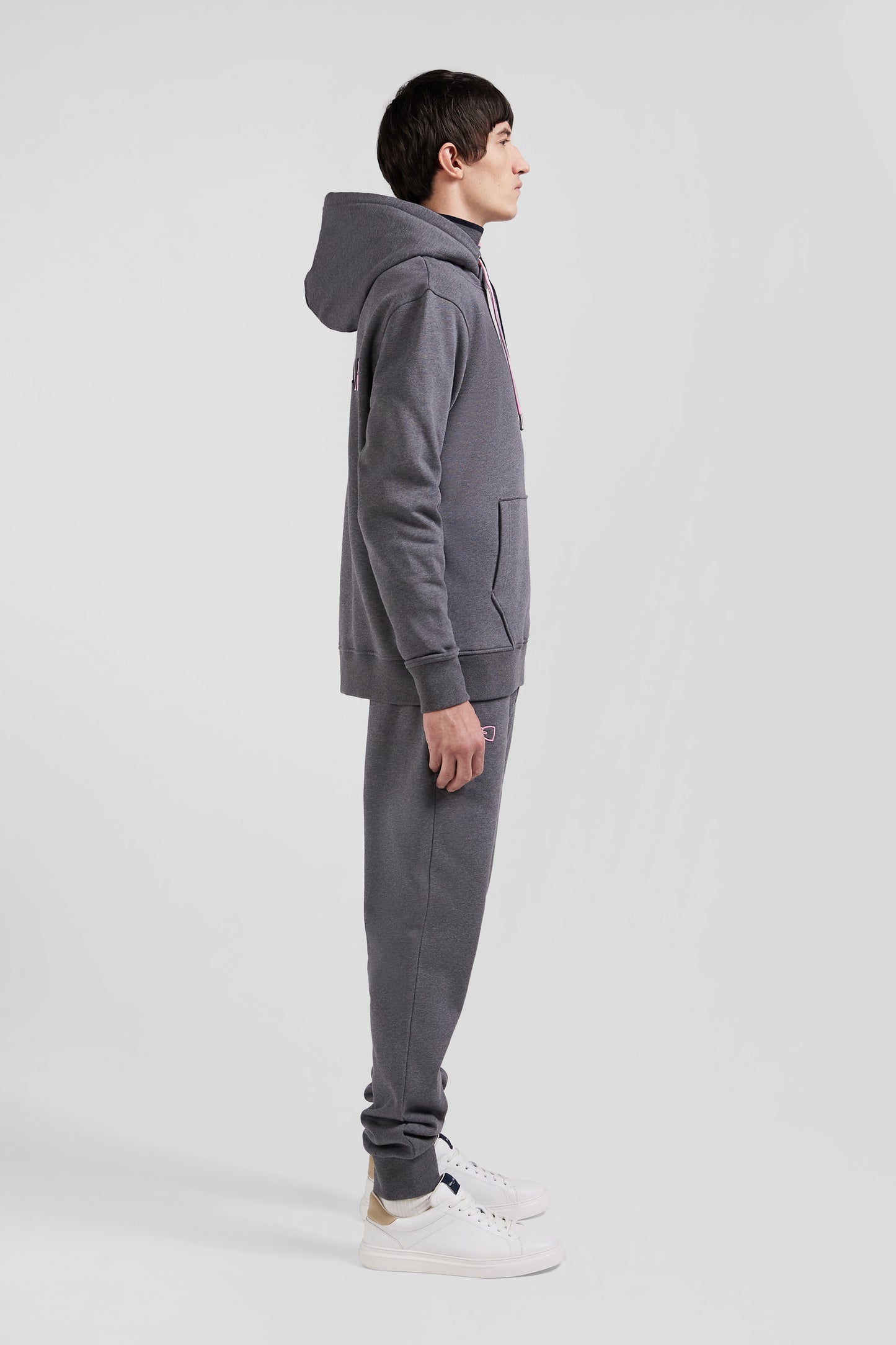 Relaxed grey cotton hoodie