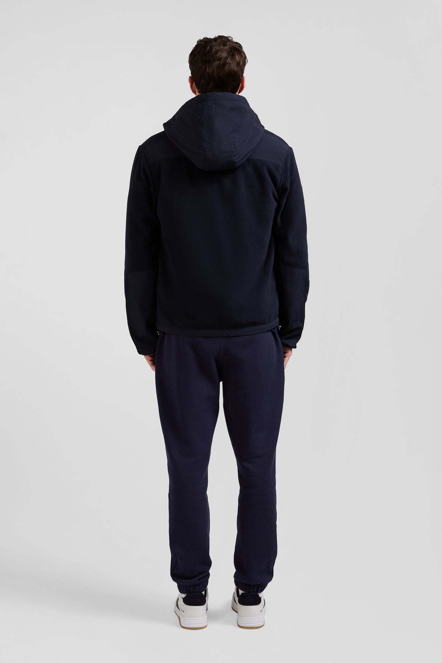 Regular navy blue zipped hoodie