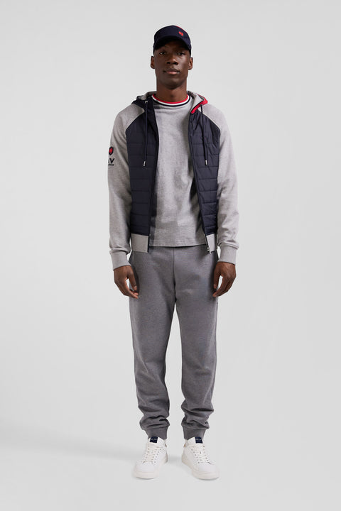 XV de France hooded sweatshirt with zip in cotton blend and grey trimming Regular cut - Image 1