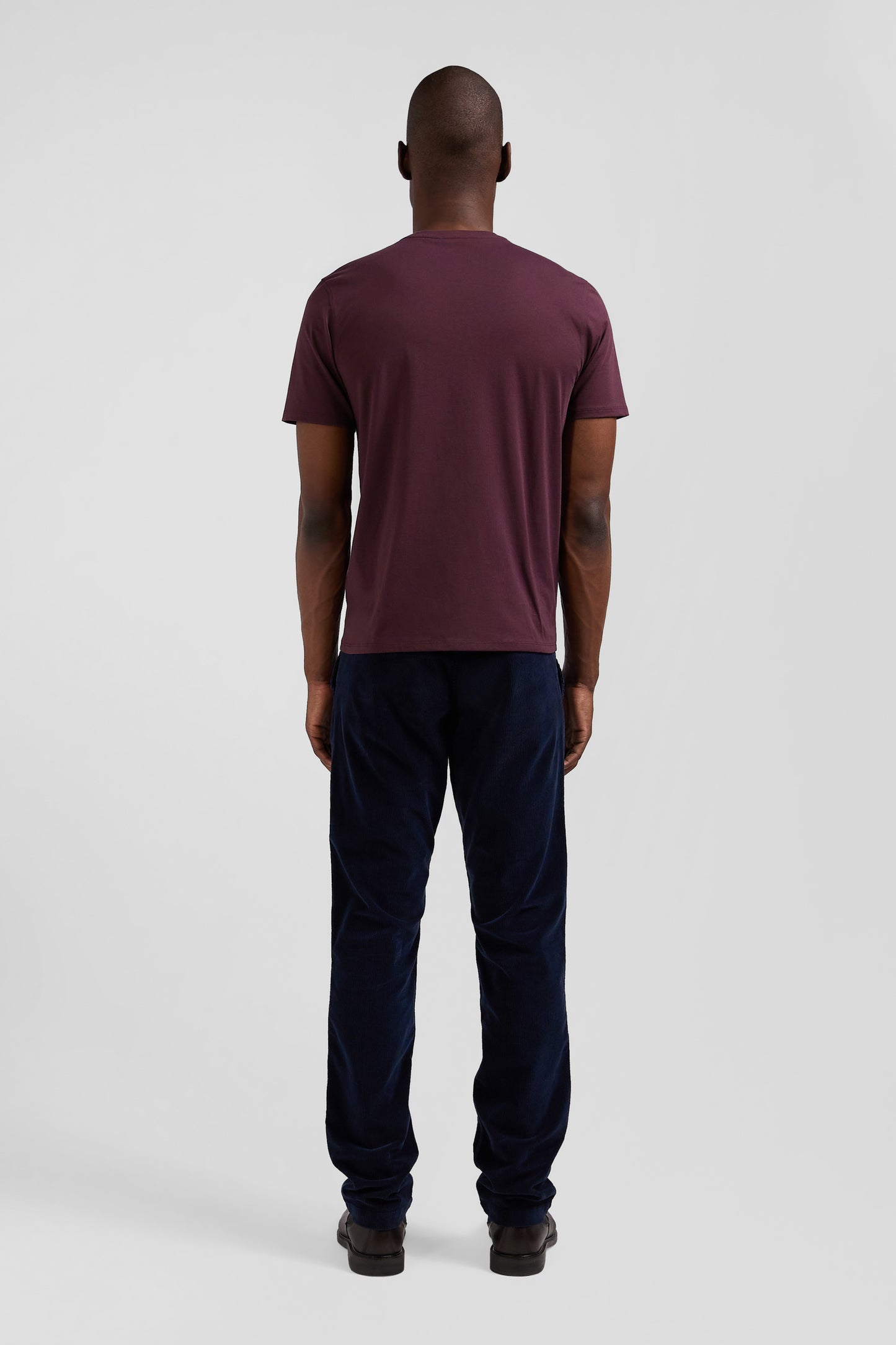 Regular burgundy Pima cotton short-sleeved T-shirt