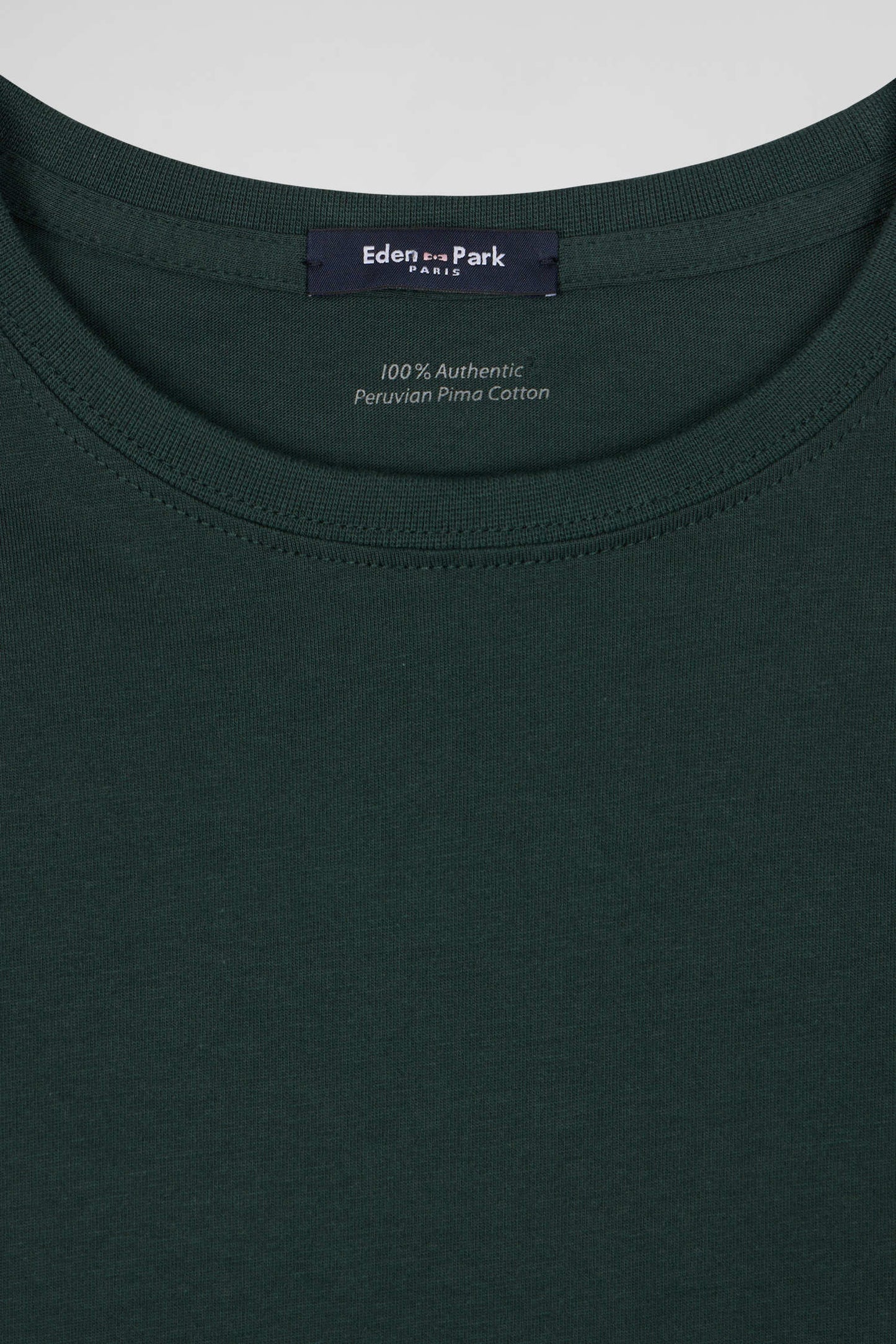 Regular green Pima cotton short-sleeved T-shirt