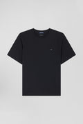 T-shirt manches courtes en coton noir coupe Modern