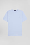 Regular sky blue Pima cotton short-sleeved T-shirt