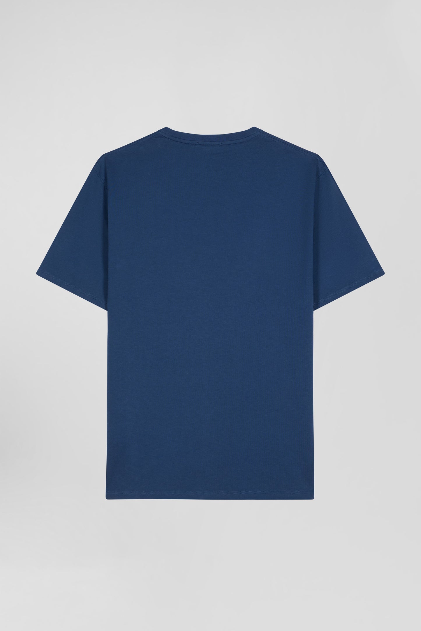 Regular navy Pima cotton short-sleeved T-shirt