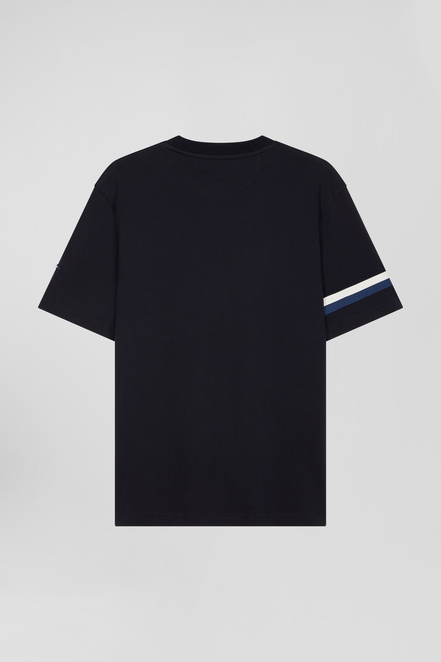 Oversize navy short-sleeved cotton T-shirt with Eden Park print