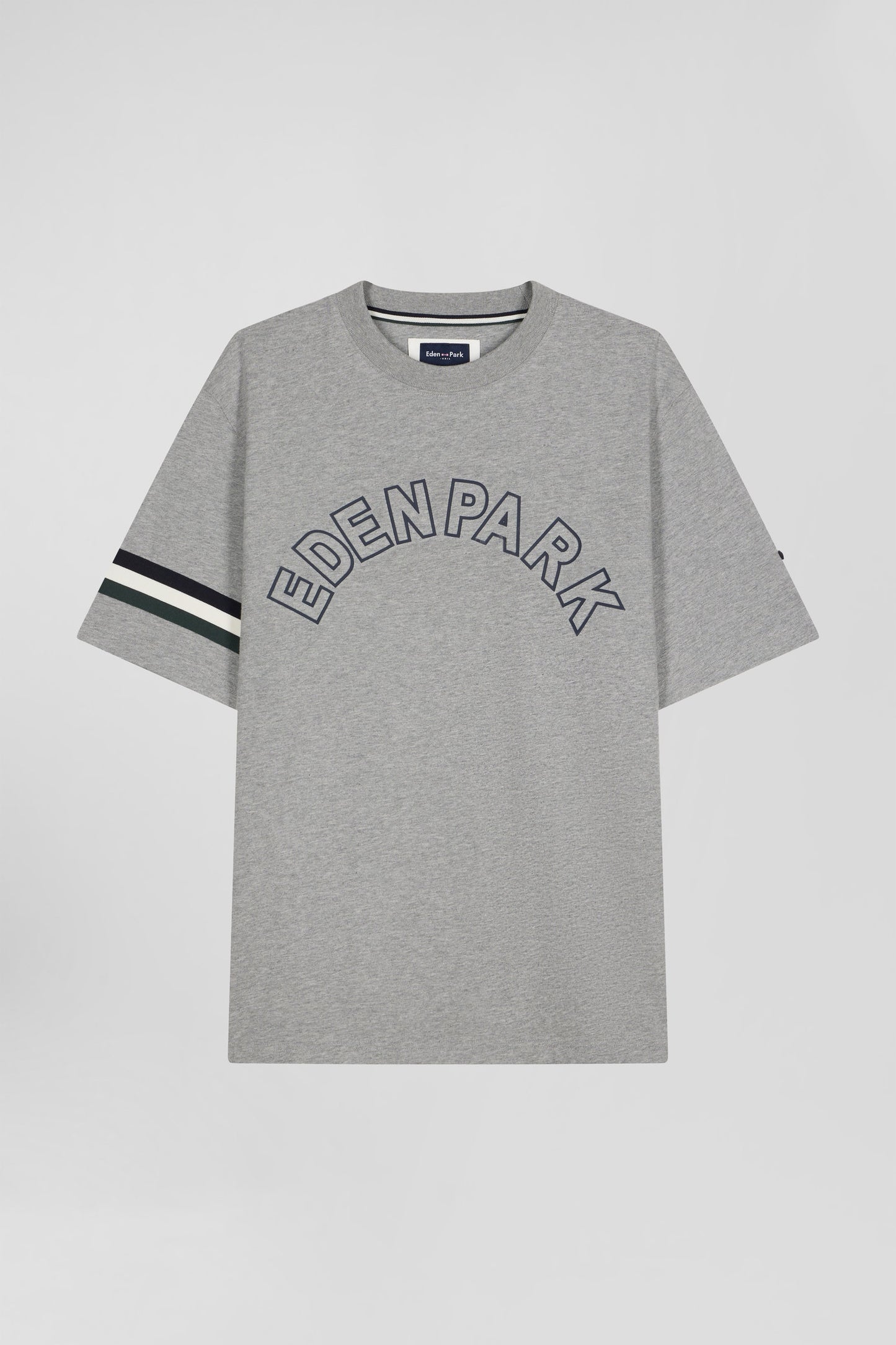 T-shirt manches courtes en coton gris coupe Oversized sérigraphie Eden Park