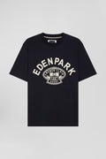 Oversize navy short-sleeved cotton T-shirt with Eden Park Rugby print