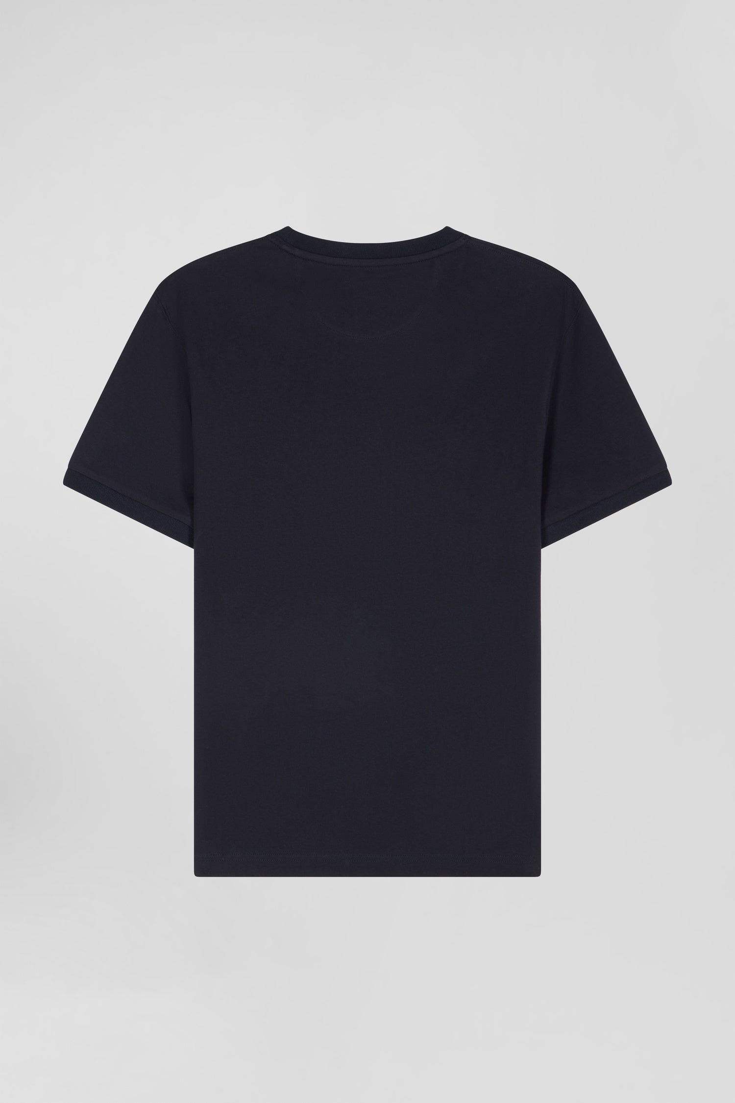 Relaxed navy and sky blue bicolor short-sleeved cotton T-shirt with Eden Park 10 print