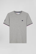 Regular grey short-sleeved cotton T-shirt with XV de France embroidery