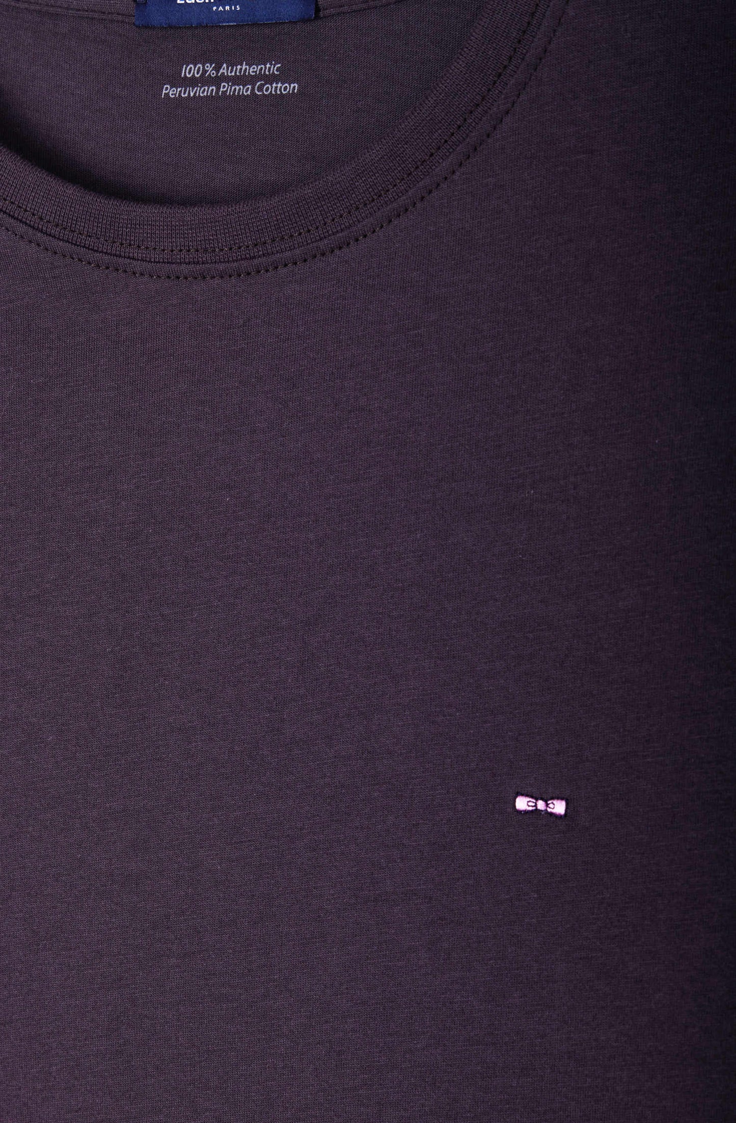 Long-sleeved T-shirt in dark brown Pima cotton, regular fit