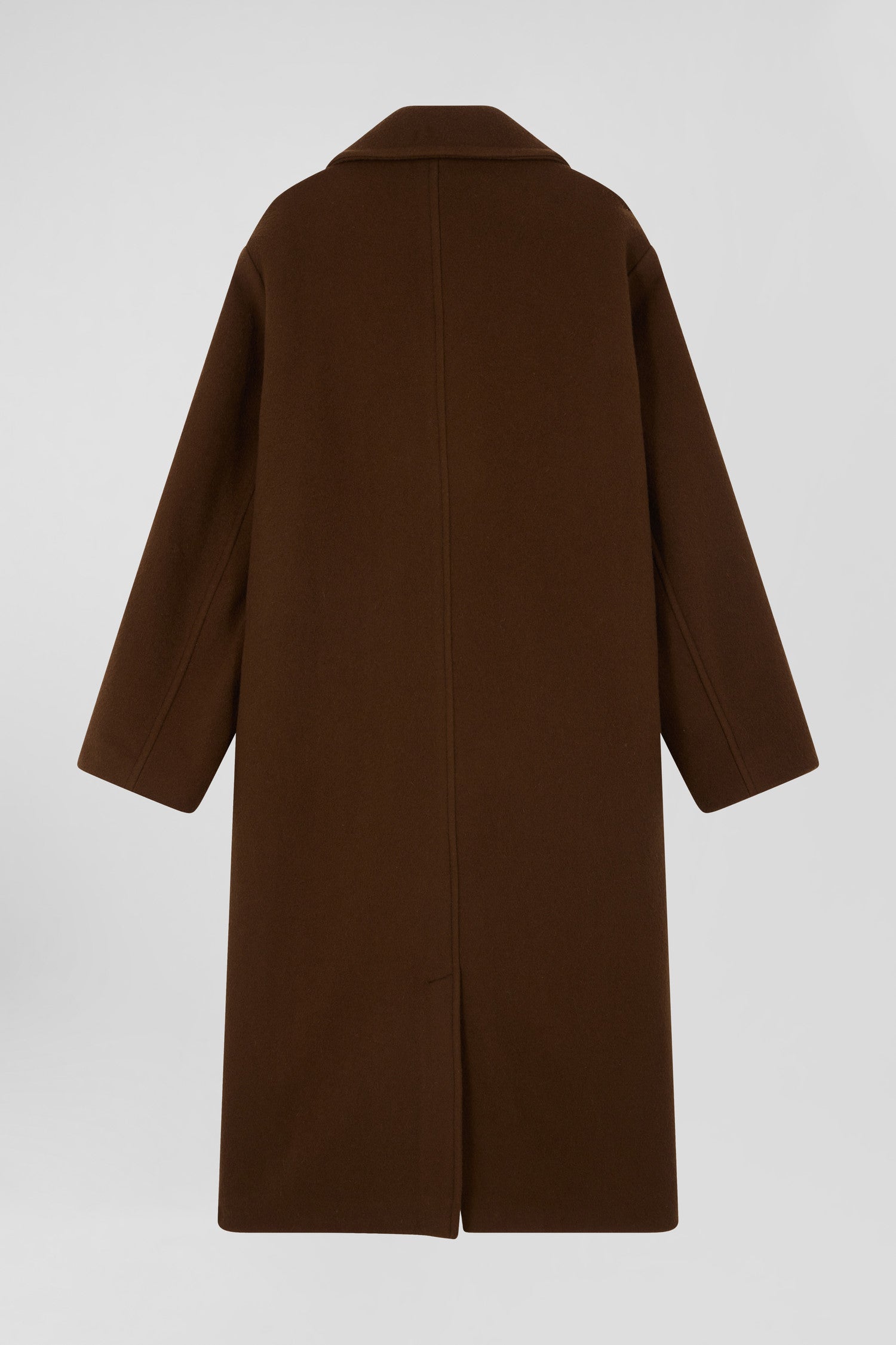 Oversize brown wool blend coat