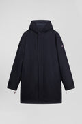 Navy blue 2-in-1 flannel wool parka