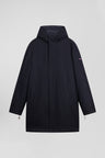 Navy blue 2-in-1 flannel wool parka