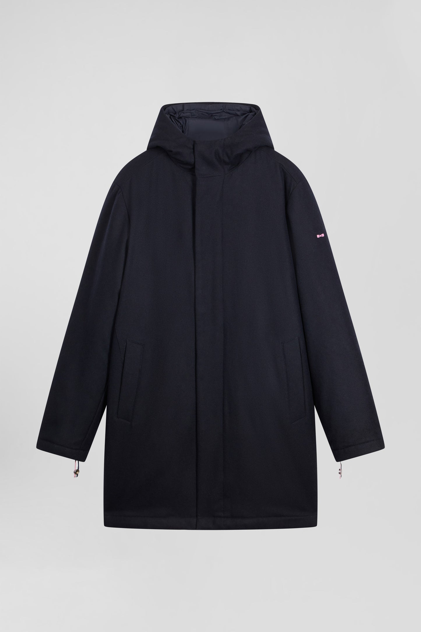 Navy blue 2-in-1 flannel wool parka