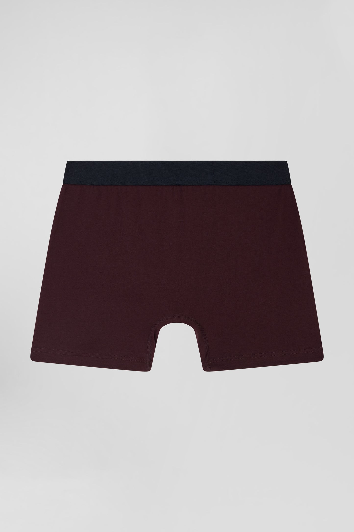 Bordeaux stretch cotton boxers with pink piping