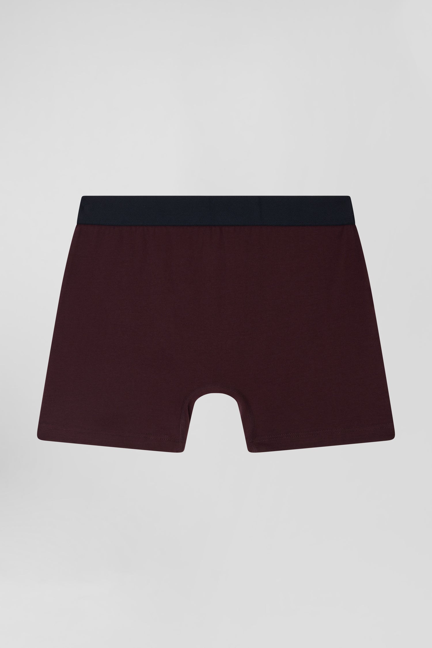 Bordeaux stretch cotton boxers with pink piping