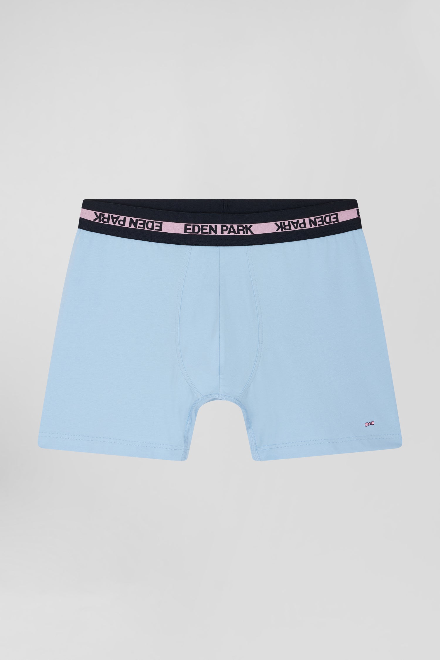 Sky blue stretch cotton boxers with branded waistband