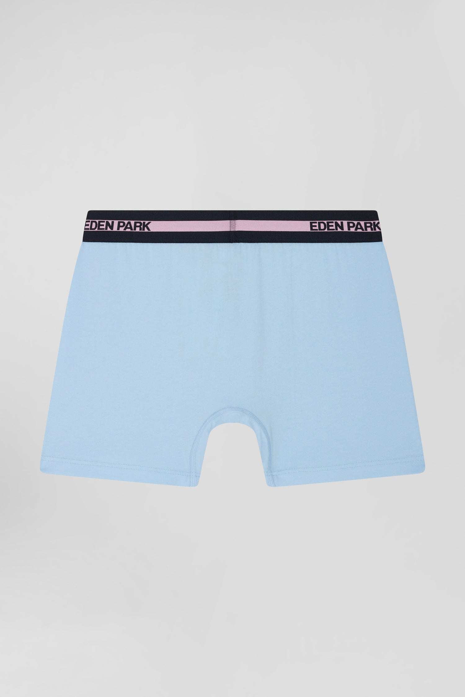 Sky blue stretch cotton boxers with branded waistband