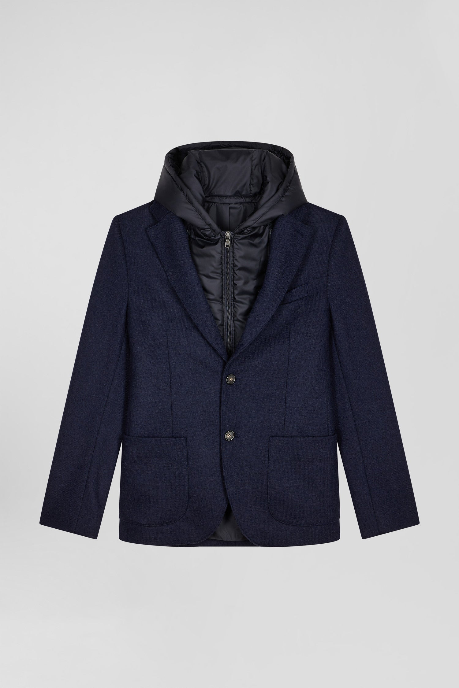 Navy blue 2-in-1 wool blend blazer Modern fit