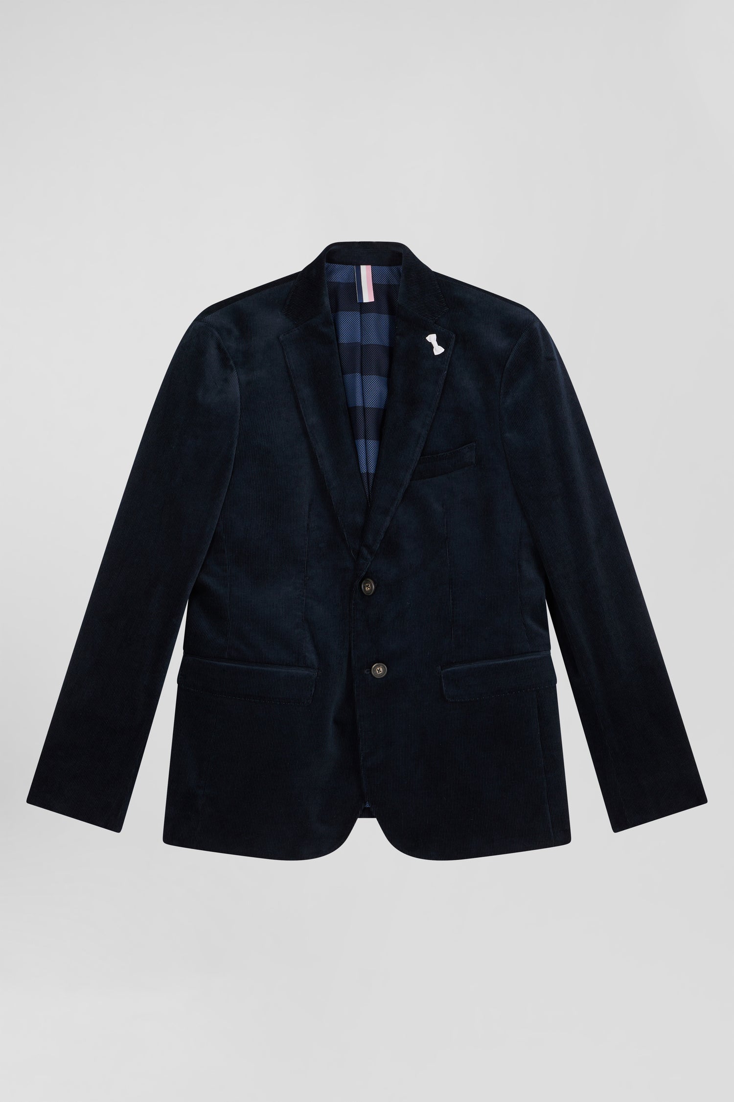 Veste en velours coton stretch bleu marine coupe Modern