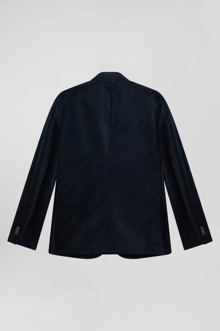 Veste en velours coton stretch bleu marine coupe Modern