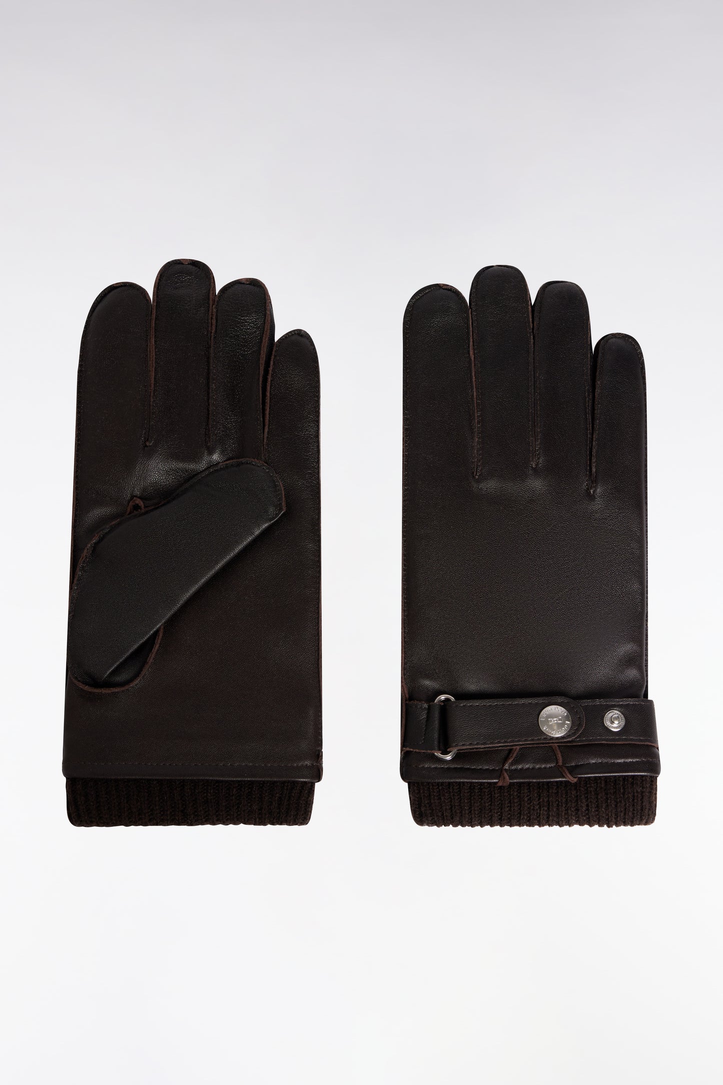 Brown leather gloves