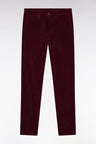 Pantalon chino sans plis en velours stretch marine