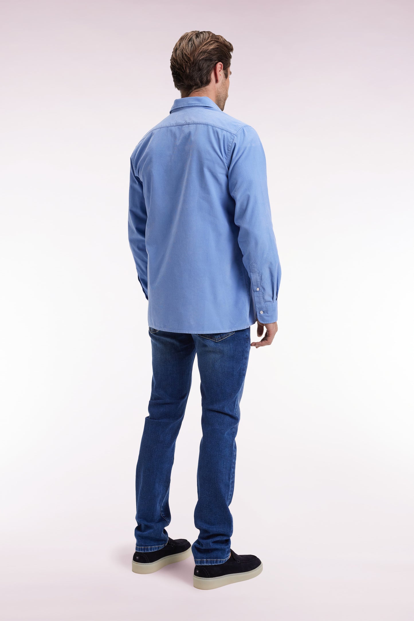 Blue stretch denim 5-pocket slim fit jeans