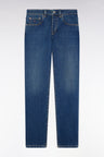 Jean 5 poches en denim stretch de coton Pima bleu coupe Slim