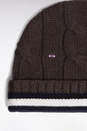 Brown twisted wool and cotton hat