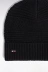 Bonnet en maille coton fantaisie noir