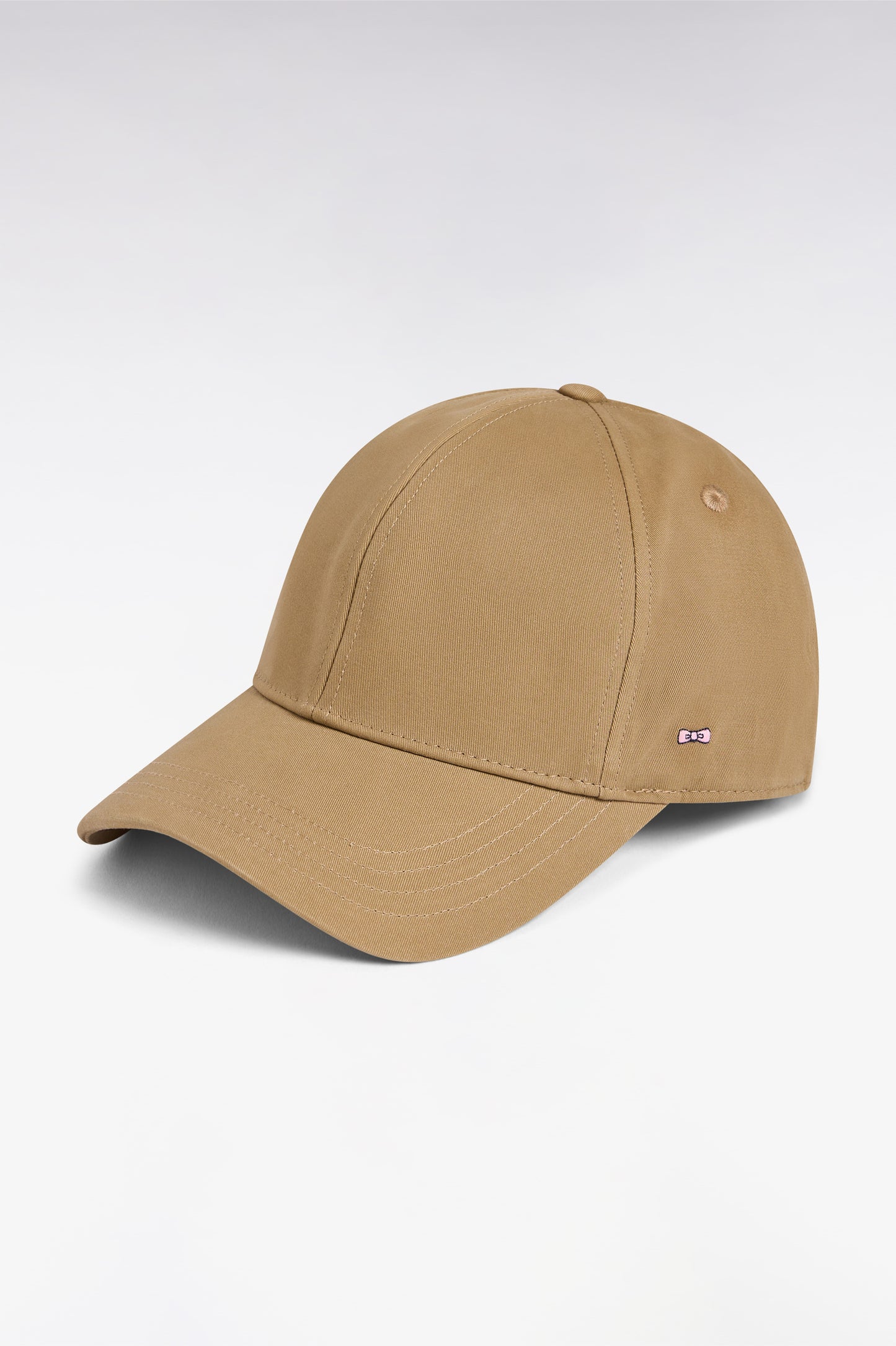 Beige cotton piqué cap