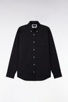 Black piqué cotton straight-cut shirt