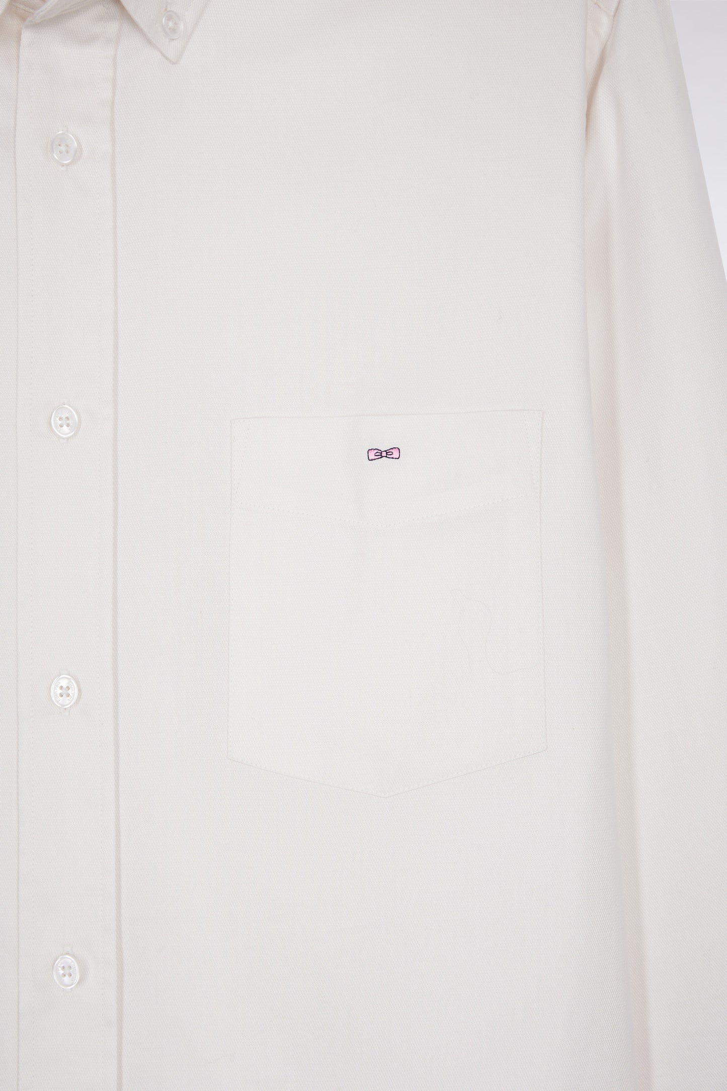 White piqué cotton shirt, straight cut