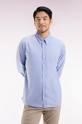 Chemise en flanelle ciel coupe droite