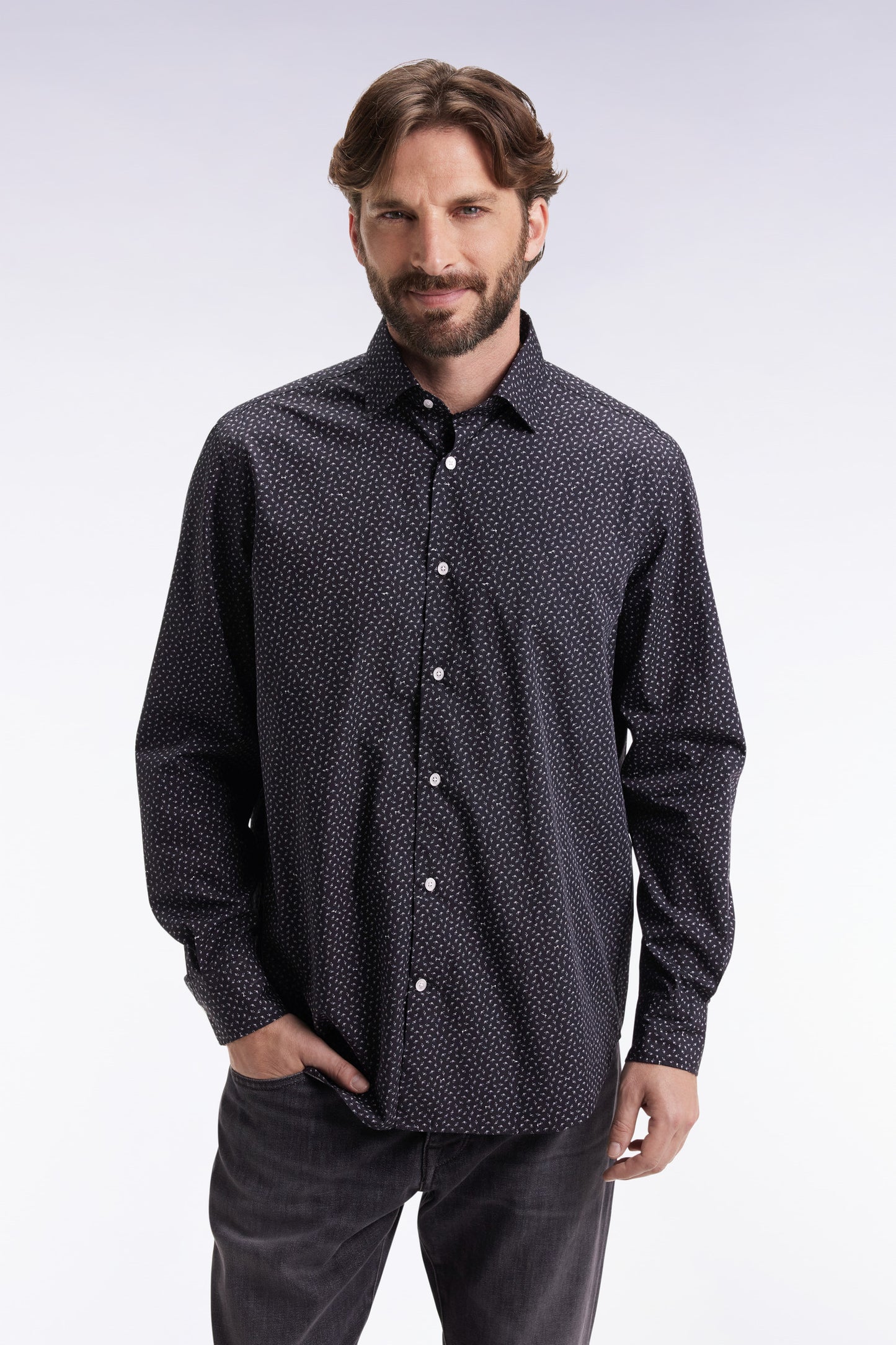 Blue-grey cotton shirt