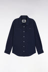 Chemise en popeline de coton marine coupe Relaxed