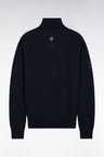 XV de France zipped cardigan in navy cotton