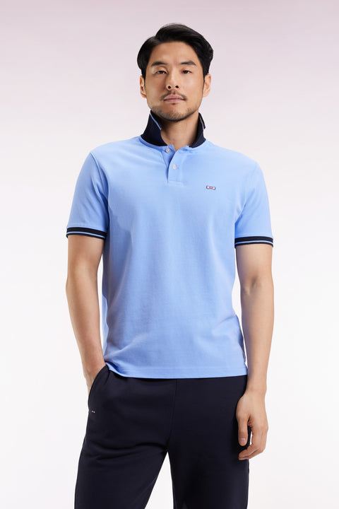 Short-sleeved sky polo shirt - Image 1