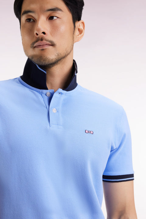 Short-sleeved sky polo shirt - Image 3