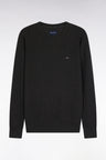 Pull col rond en coton nid d'abeille gris foncé